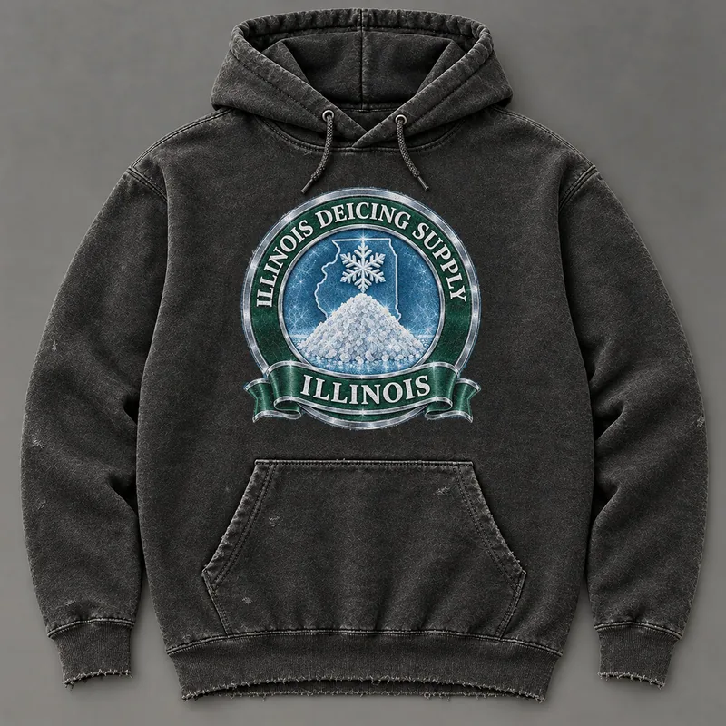 Illinois Deicing Supply hoodie with state badge